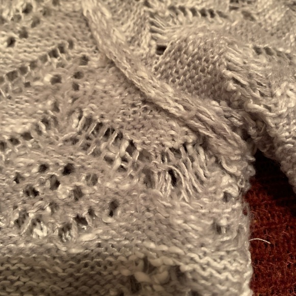 Gray & White Crochet Sweater Tunic - Picture 6 of 8